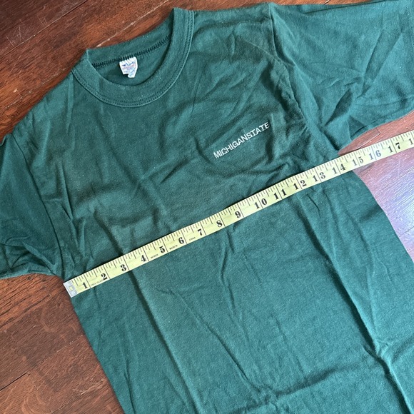 Vintage Champion Green single stitch shirt 70s M Fits S Michigan State Spartans - Picture 6 of 8
